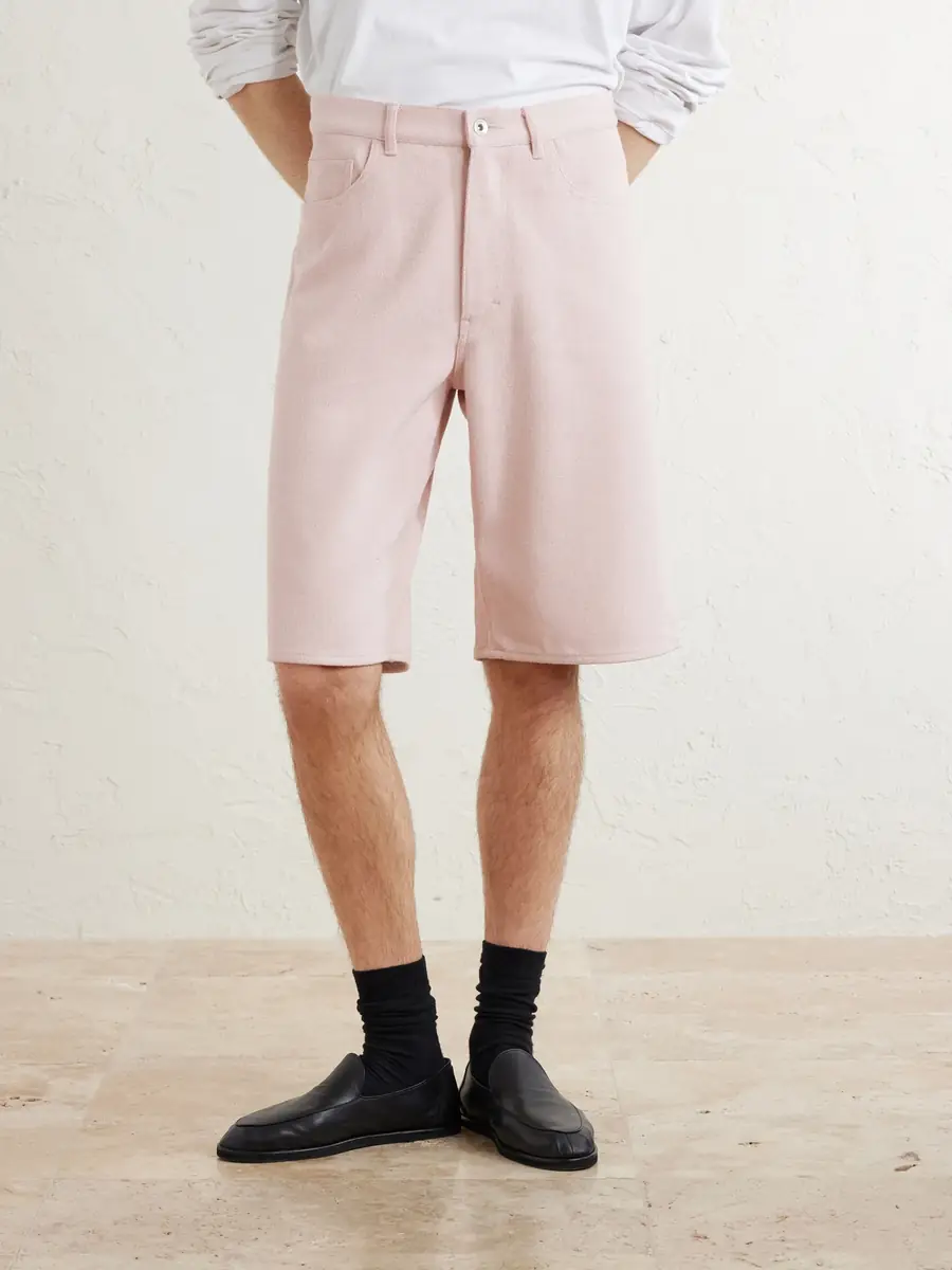 Auralee Wide-Leg Silk Shorts - Men | Thumbnail 3