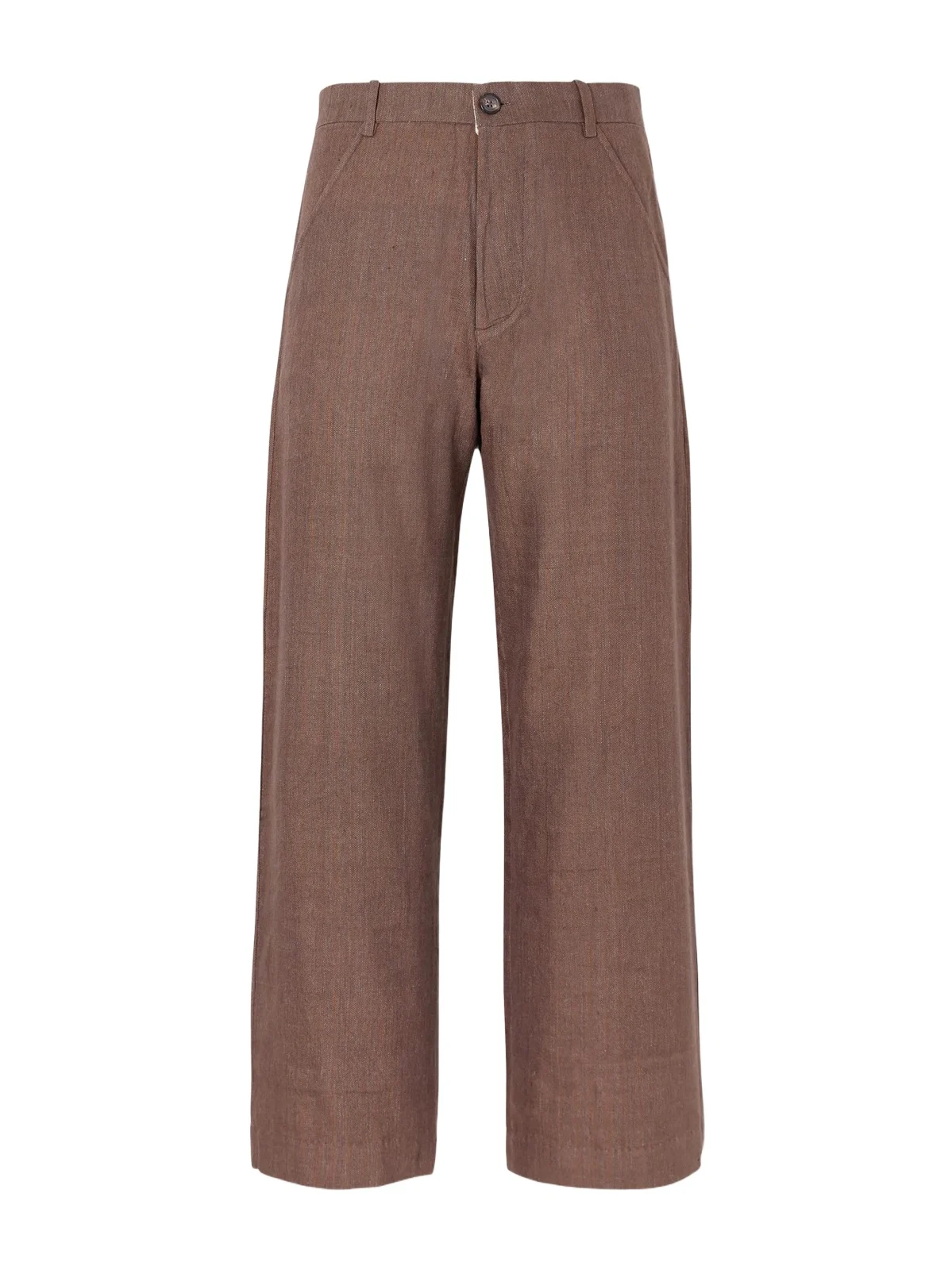 Straight-Leg Striped Linen Trousers - Men