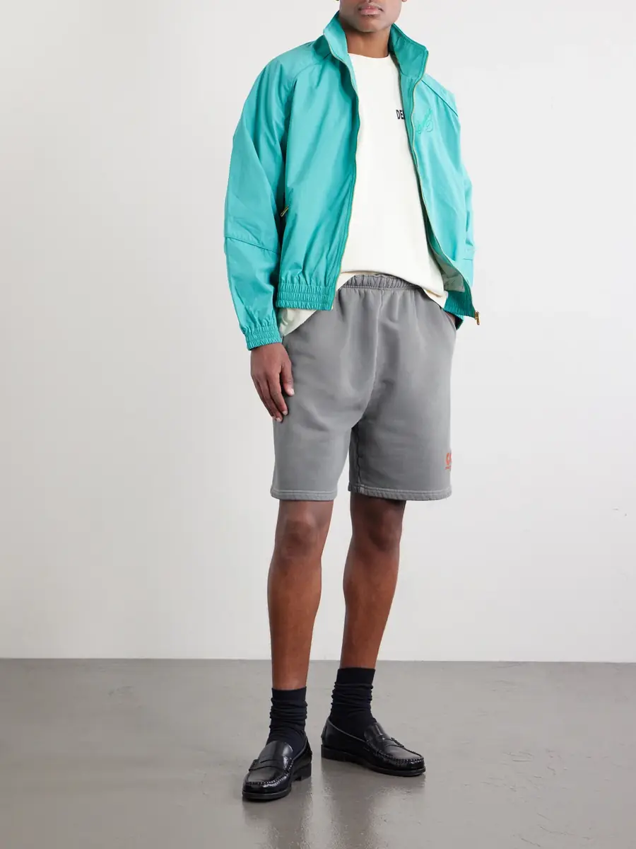 Willy Chavarria CCC Buffalo Straight-Leg Logo-Embroidered Cotton-Jersey Shorts - Men | Thumbnail 2