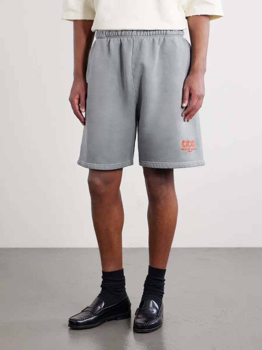 Willy Chavarria CCC Buffalo Straight-Leg Logo-Embroidered Cotton-Jersey Shorts - Men | Thumbnail 3