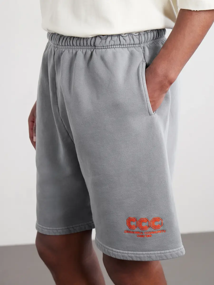 Willy Chavarria CCC Buffalo Straight-Leg Logo-Embroidered Cotton-Jersey Shorts - Men | Thumbnail 5