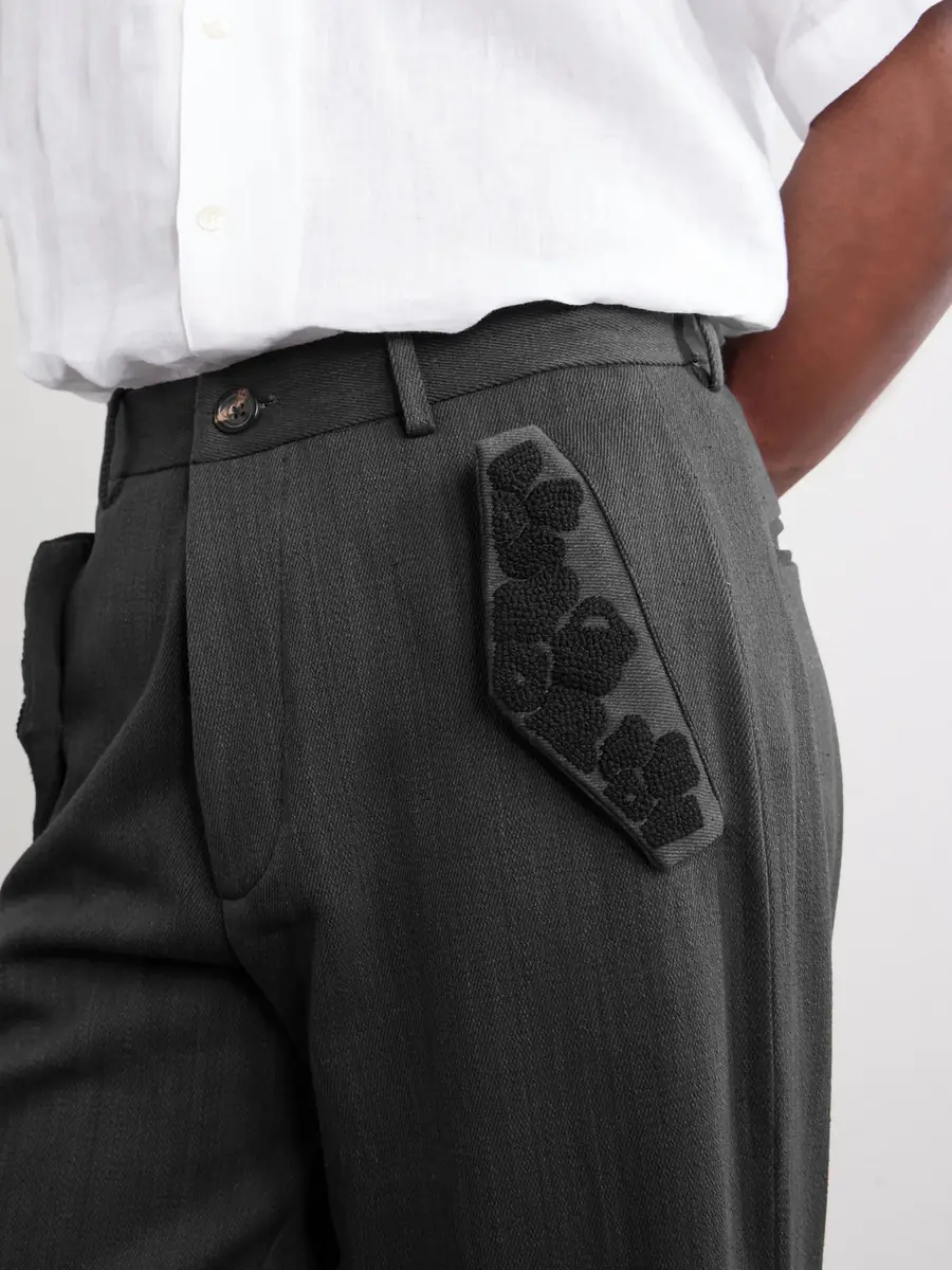 Kartik Research Straight-Leg Embroidered Cotton-Twill Trousers - Men | Thumbnail 5 Kartik Research Straight-Leg Embroidered Cotton-Twill Trousers - Men | Thumbnail 5
