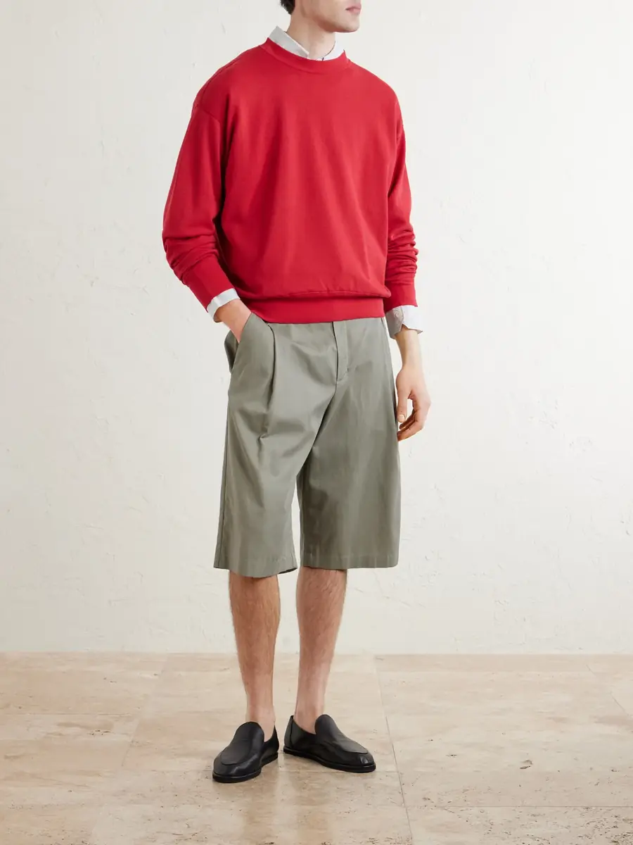 Auralee Cotton, Wool and Silk-Blend Jersey Sweater - Men | Thumbnail 2 Auralee Cotton, Wool and Silk-Blend Jersey Sweater - Men | Thumbnail 2