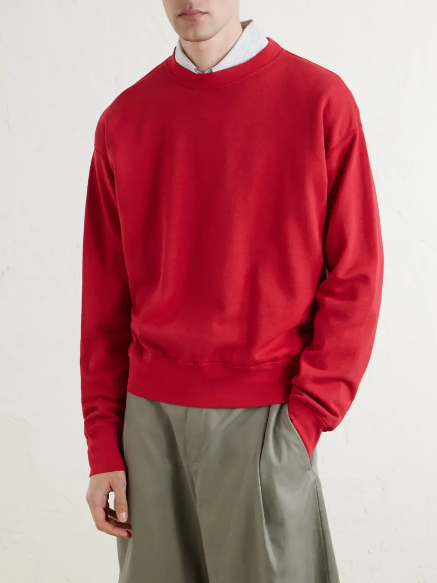 Auralee Cotton, Wool and Silk-Blend Jersey Sweater - Men | Thumbnail 3 Auralee Cotton, Wool and Silk-Blend Jersey Sweater - Men | Thumbnail 3