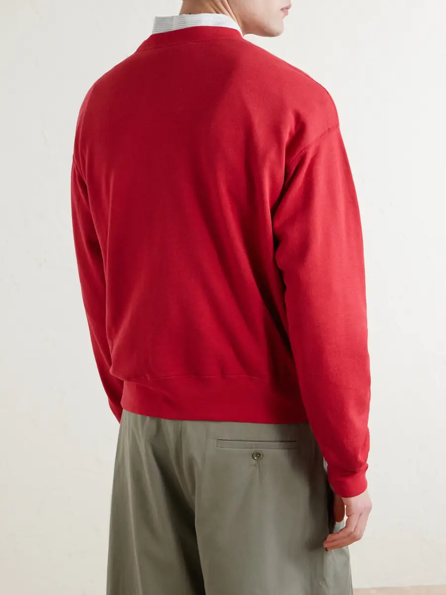 Auralee Cotton, Wool and Silk-Blend Jersey Sweater - Men | Thumbnail 4 Auralee Cotton, Wool and Silk-Blend Jersey Sweater - Men | Thumbnail 4