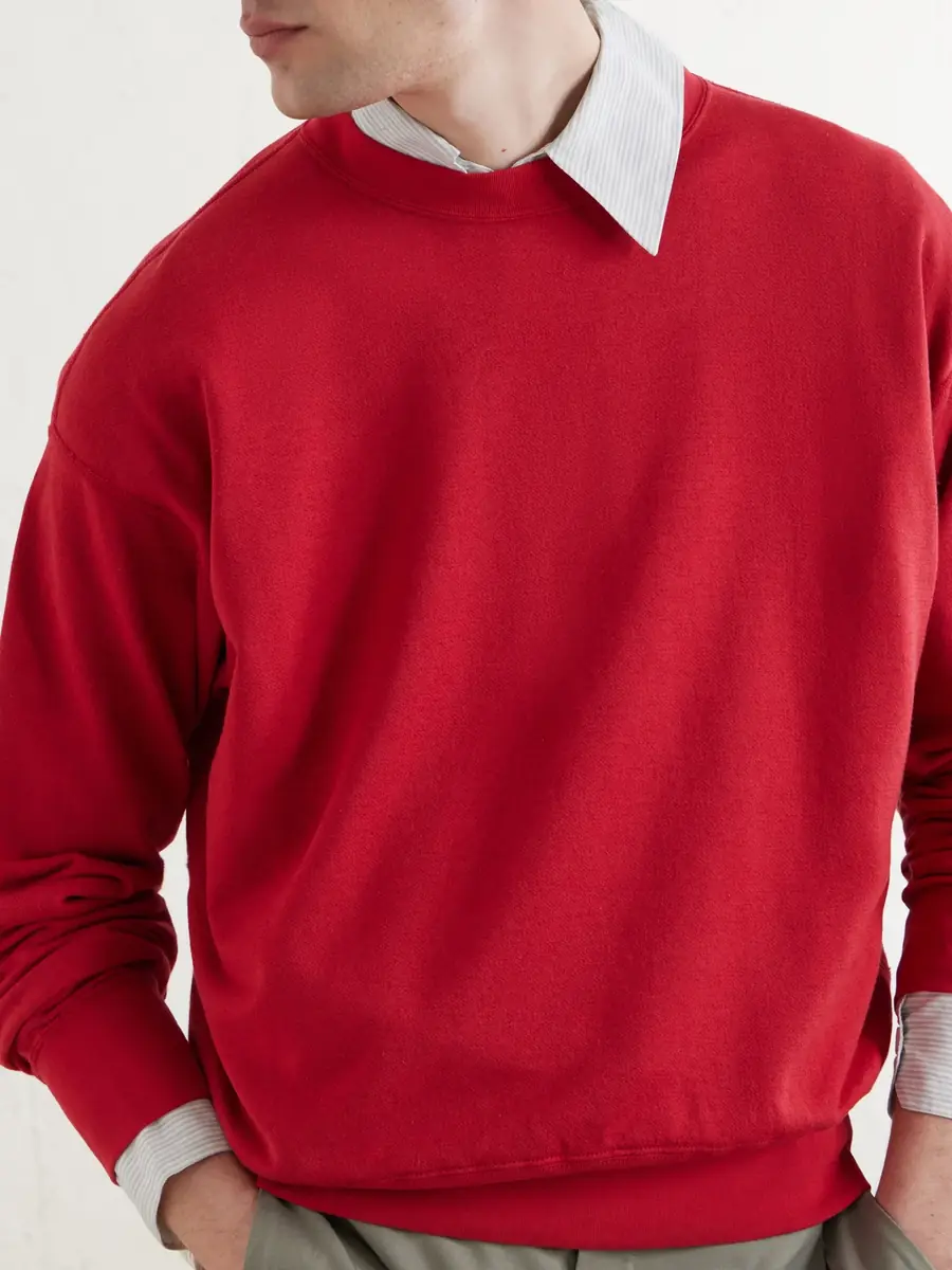 Auralee Cotton, Wool and Silk-Blend Jersey Sweater - Men | Thumbnail 5 Auralee Cotton, Wool and Silk-Blend Jersey Sweater - Men | Thumbnail 5