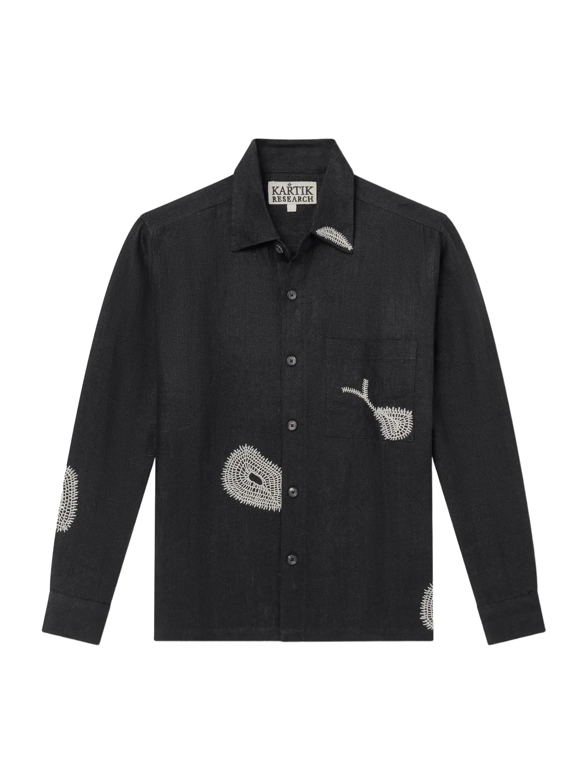 Repair Embroidered Linen Shirt - Men Repair Embroidered Linen Shirt - Men