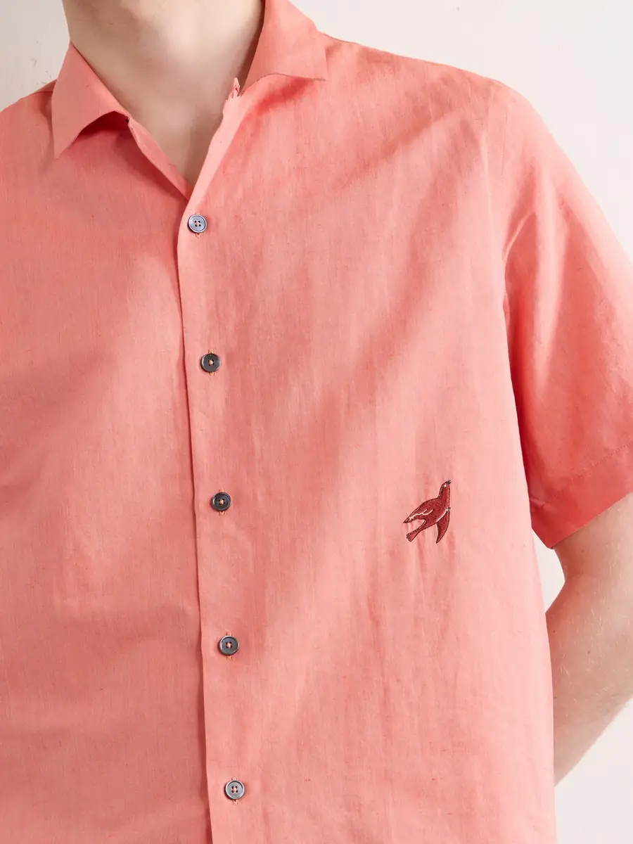 Paul Smith Embroidered Cotton and Linen-Blend Shirt - Men | Thumbnail 5 Paul Smith Embroidered Cotton and Linen-Blend Shirt - Men | Thumbnail 5