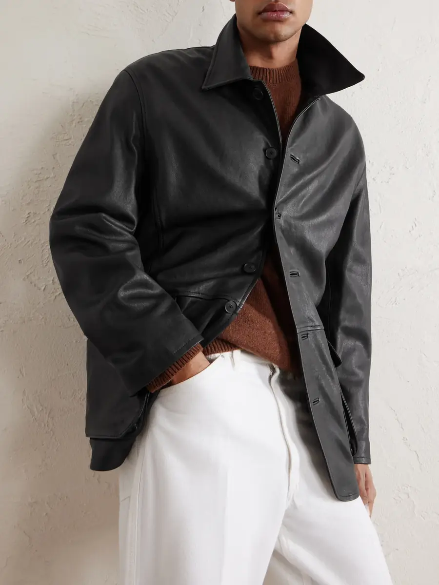 Auralee Full-Grain Leather Jacket - Men | Thumbnail 5 Auralee Full-Grain Leather Jacket - Men | Thumbnail 5