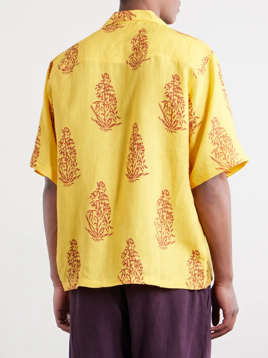 Kartik Research Camp-Collar Printed Linen Shirt - Men | Thumbnail 4 Kartik Research Camp-Collar Printed Linen Shirt - Men | Thumbnail 4