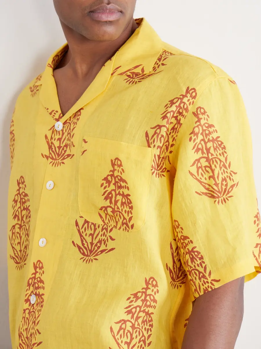 Kartik Research Camp-Collar Printed Linen Shirt - Men | Thumbnail 5 Kartik Research Camp-Collar Printed Linen Shirt - Men | Thumbnail 5
