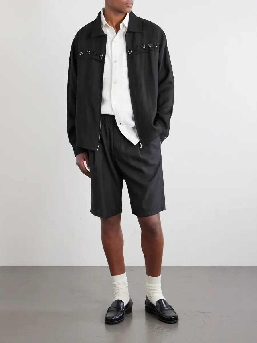 Kartik Research Embroidered Linen Jacket - Men | Thumbnail 2