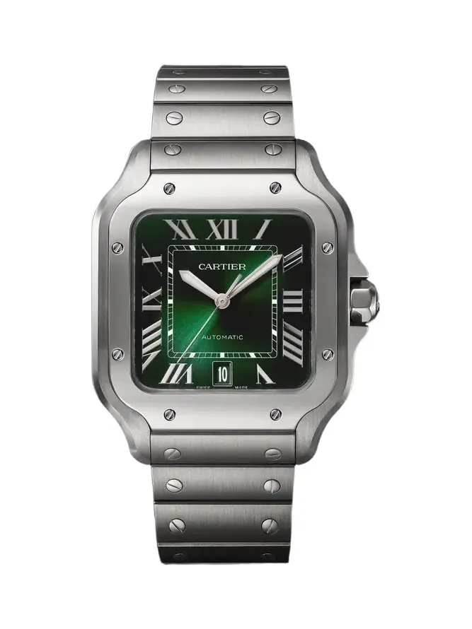 Santos de Large Automatic Stainless Steel Watch, Ref. WSSA0062 - Men Santos de Large Automatic Stainless Steel Watch, Ref. WSSA0062 - Men