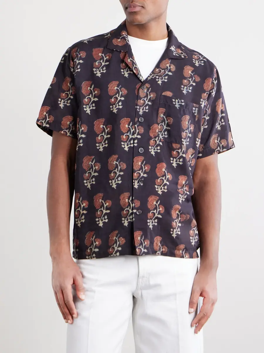 Kartik Research Camp-Collar Floral-Print Silk Shirt - Men | Thumbnail 3 Kartik Research Camp-Collar Floral-Print Silk Shirt - Men | Thumbnail 3