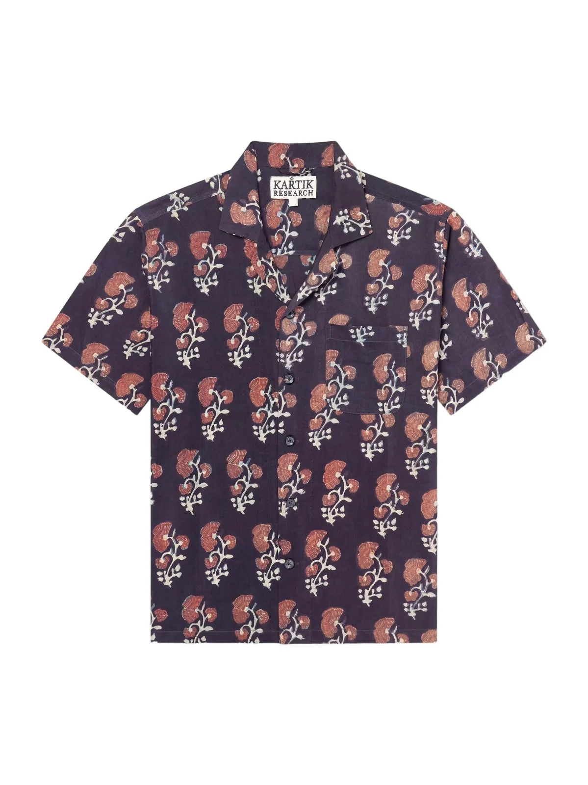 Kartik Research Camp-Collar Floral-Print Silk Shirt - Men