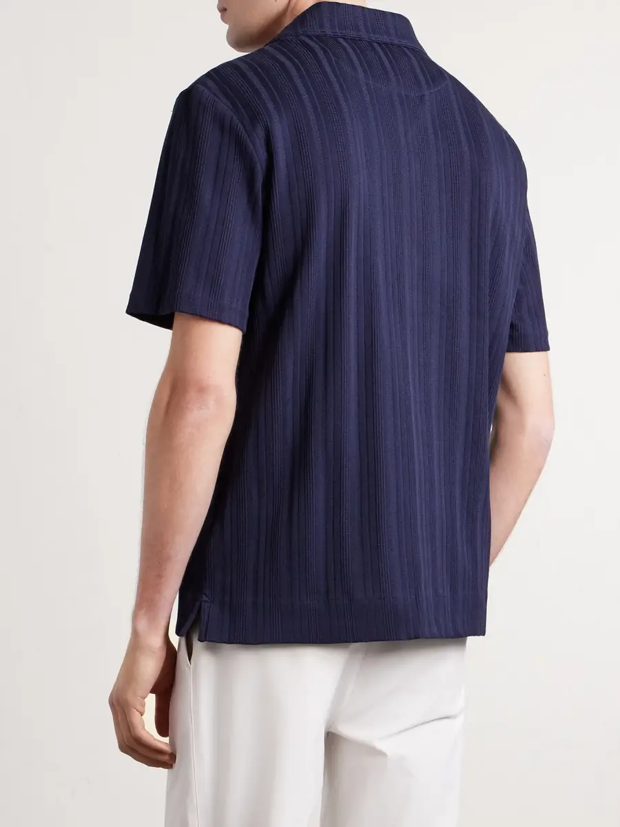 MR P. Camp-Collar Textured Organic Cotton Shirt - Men | Thumbnail 4 MR P. Camp-Collar Textured Organic Cotton Shirt - Men | Thumbnail 4