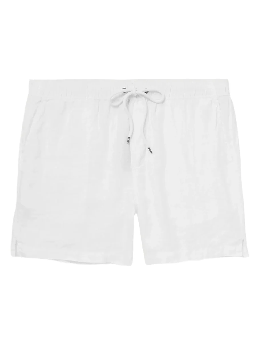 Straight-Leg Garment-Dyed Linen Drawstring Shorts - Men Straight-Leg Garment-Dyed Linen Drawstring Shorts - Men