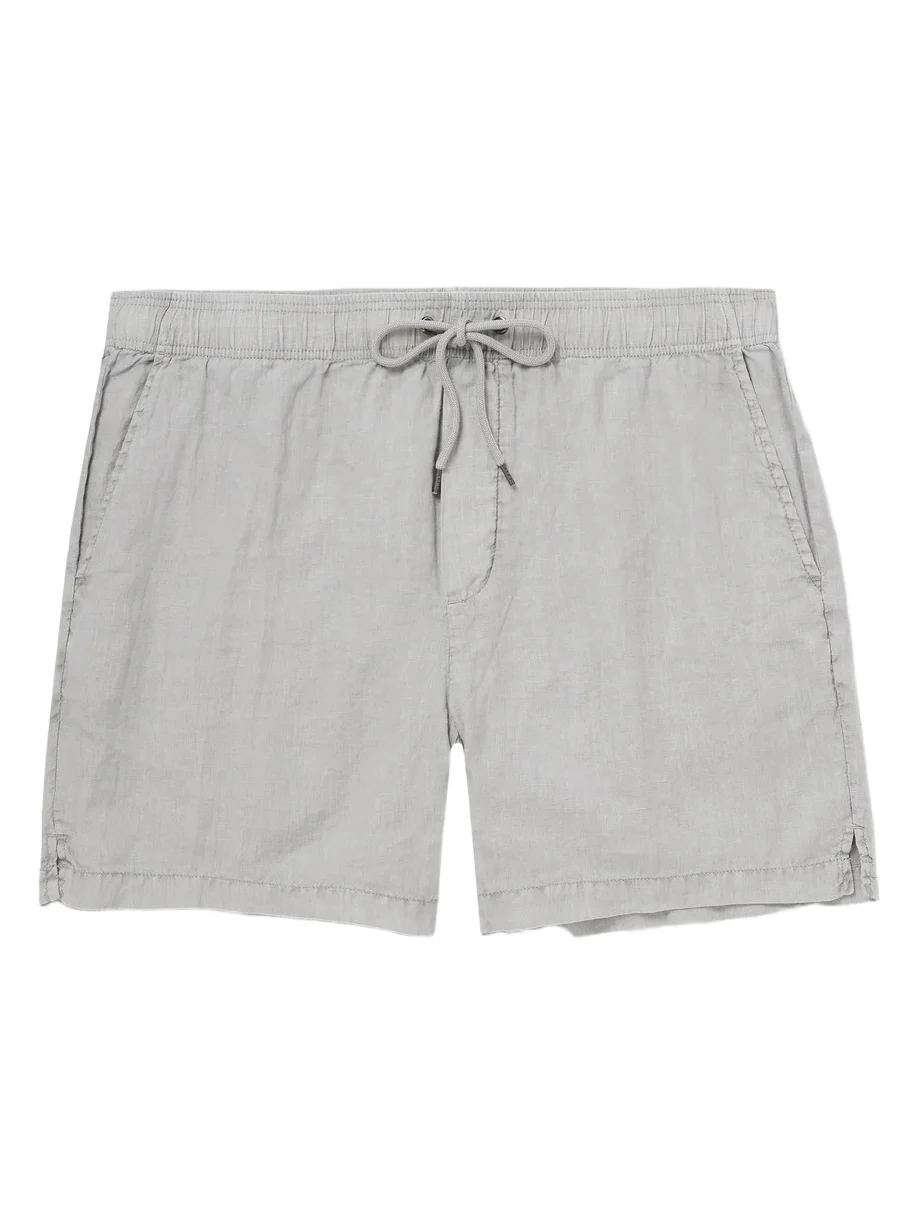 Straight-Leg Garment-Dyed Linen Drawstring Shorts - Men