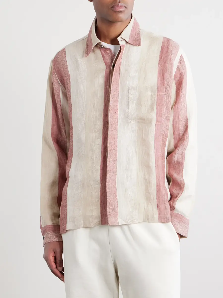 Kartik Research Striped Linen-Gauze Shirt - Men | Thumbnail 3