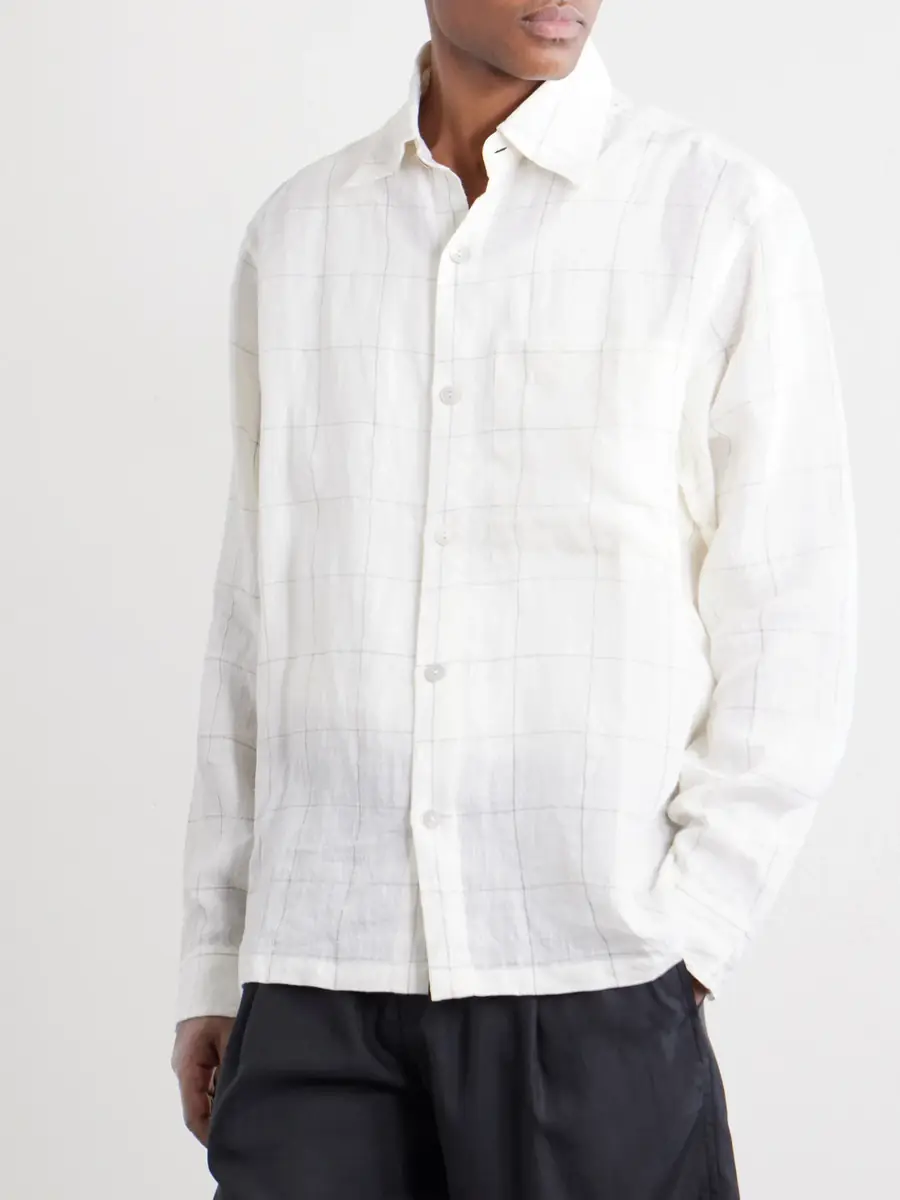 Kartik Research Pataudi Checked Linen Shirt - Men | Thumbnail 3 Kartik Research Pataudi Checked Linen Shirt - Men | Thumbnail 3