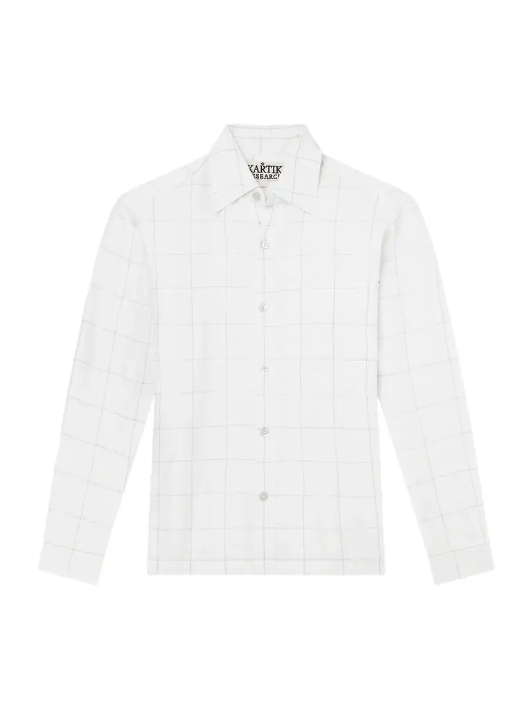 Kartik Research Pataudi Checked Linen Shirt - Men | Image 1 Kartik Research Pataudi Checked Linen Shirt - Men | Image 1
