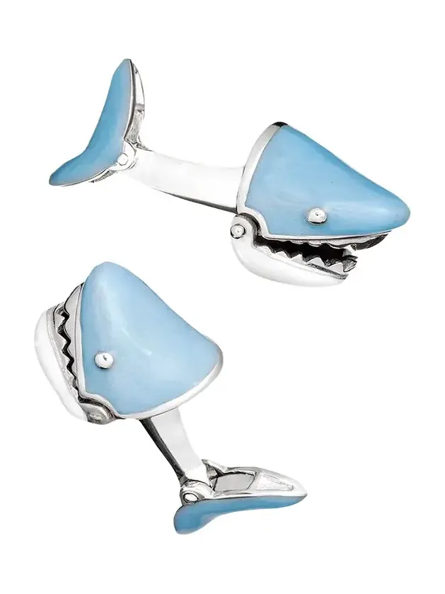 Jan Leslie Movable Shark Face Cuff Links