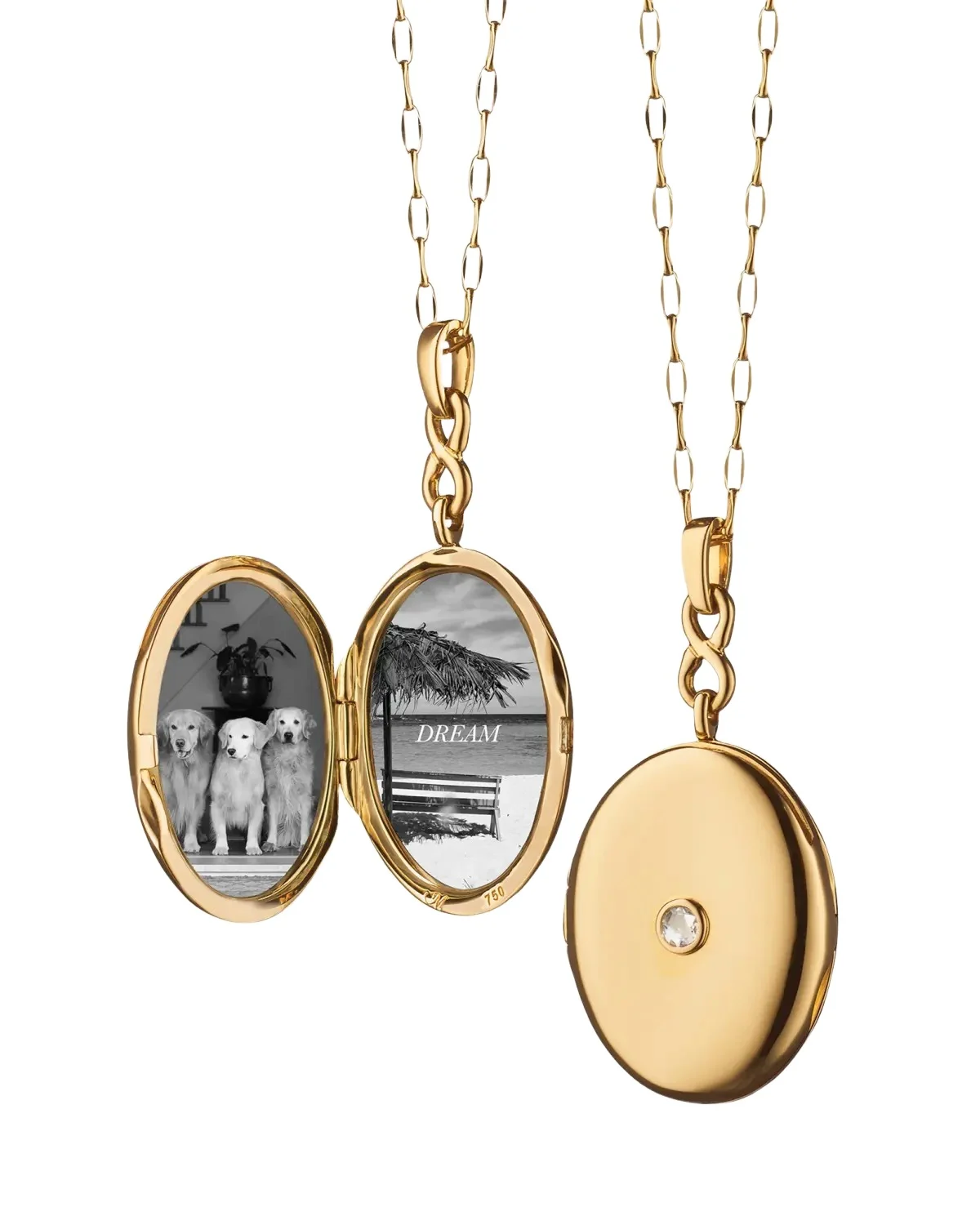 Infinity Diamond and Gold Locket Necklace Infinity Diamond and Gold Locket Necklace