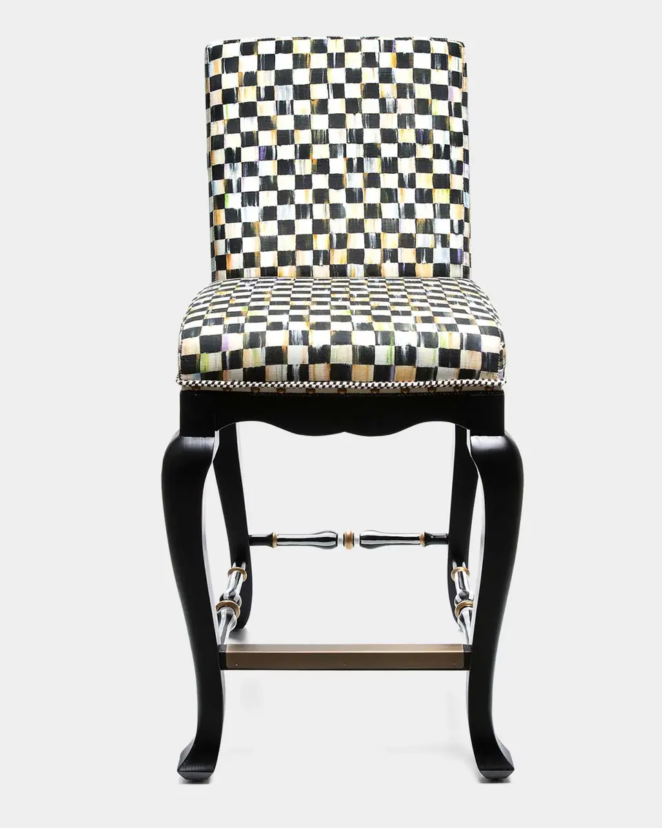 MacKenzie-Childs Courtly Check Counter Stool | Thumbnail 2 MacKenzie-Childs Courtly Check Counter Stool | Thumbnail 2