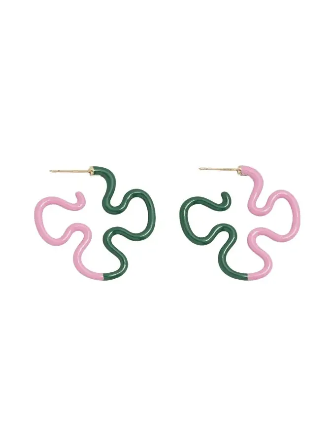 Duo Color Enamel Earrings Duo Color Enamel Earrings