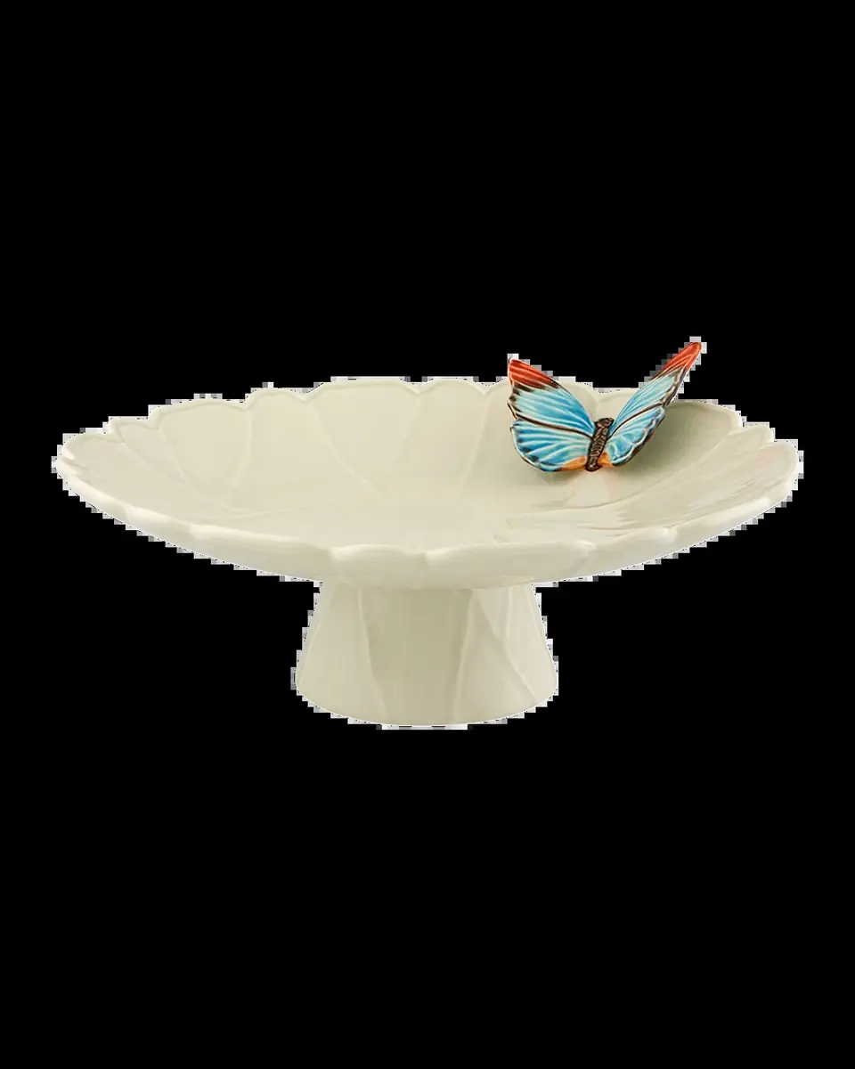 Bordallo Pinheiro "Cloudy Butterflies" Cake Plate by Claudia Schiffer, 15" | Thumbnail 2