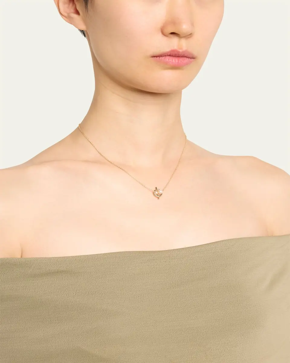 Sophie Bille Brahe 14K Recycled Yellow Gold Claudia Simple Necklace with Freshwater Pearls | Thumbnail 2 Sophie Bille Brahe 14K Recycled Yellow Gold Claudia Simple Necklace with Freshwater Pearls | Thumbnail 2