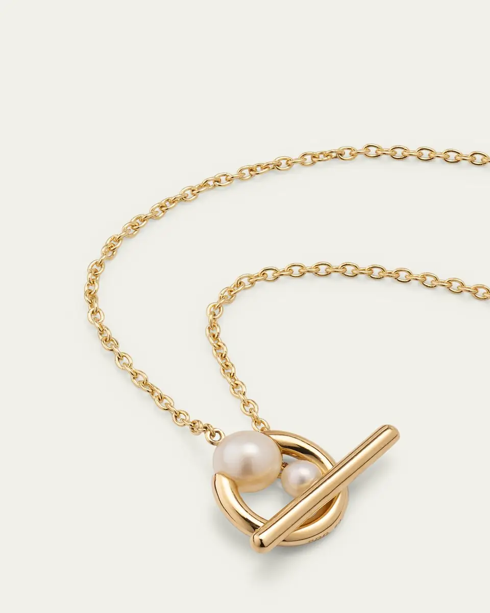 Sophie Bille Brahe 14K Recycled Yellow Gold Claudia Simple Necklace with Freshwater Pearls | Thumbnail 3 Sophie Bille Brahe 14K Recycled Yellow Gold Claudia Simple Necklace with Freshwater Pearls | Thumbnail 3