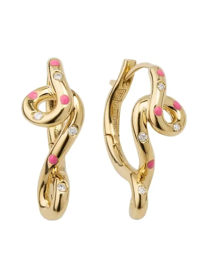 Margherita 9K Yellow Gold & Enamel Daisy Earrings Margherita 9K Yellow Gold & Enamel Daisy Earrings