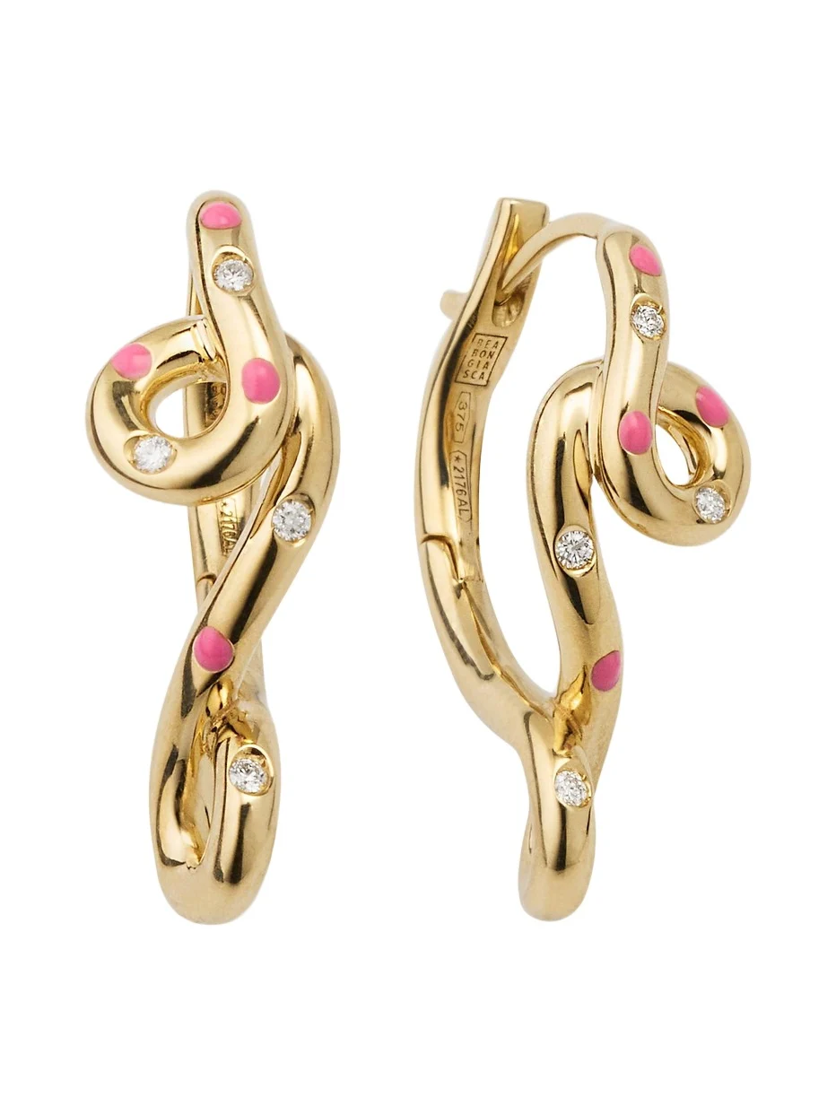 Margherita 9K Yellow Gold & Enamel Daisy Earrings Margherita 9K Yellow Gold & Enamel Daisy Earrings