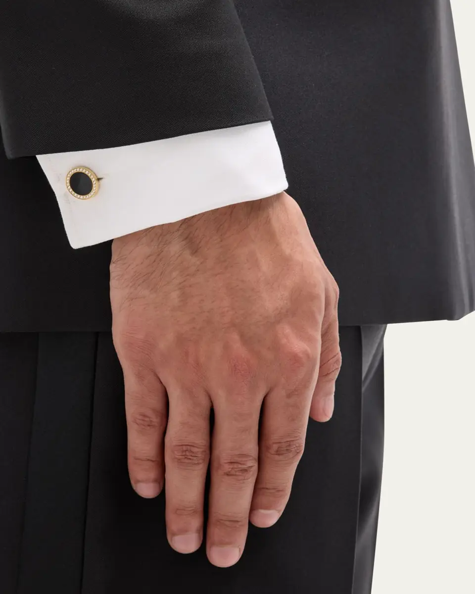 Jan Leslie Men's 18K Rose Gold Mother Of Pearl and Diamond Cufflinks | Thumbnail 2 Jan Leslie Men's 18K Rose Gold Mother Of Pearl and Diamond Cufflinks | Thumbnail 2