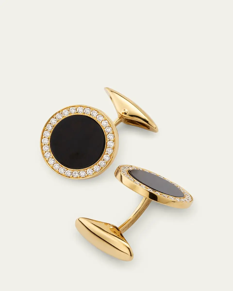 Jan Leslie Men's 18K Rose Gold Mother Of Pearl and Diamond Cufflinks | Thumbnail 4 Jan Leslie Men's 18K Rose Gold Mother Of Pearl and Diamond Cufflinks | Thumbnail 4