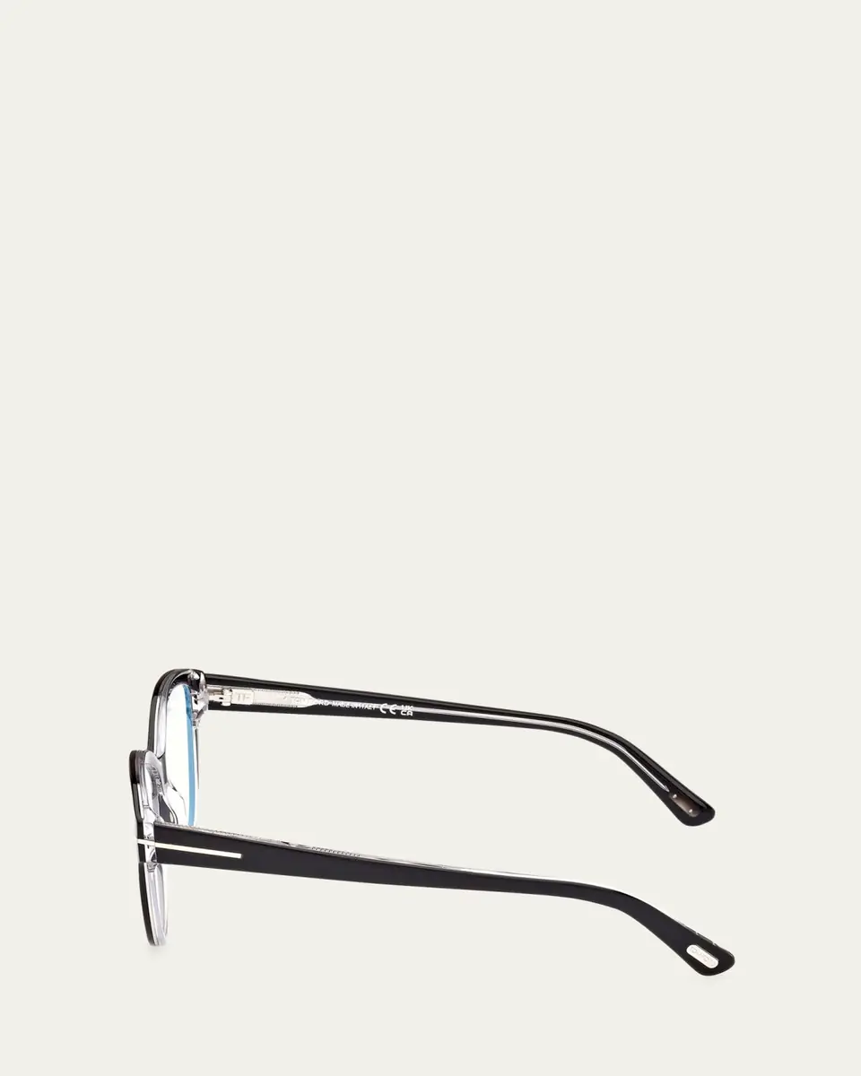 TOM FORD Blue Blocking Rounded Acetate Cat-Eye Glasses | Thumbnail 3