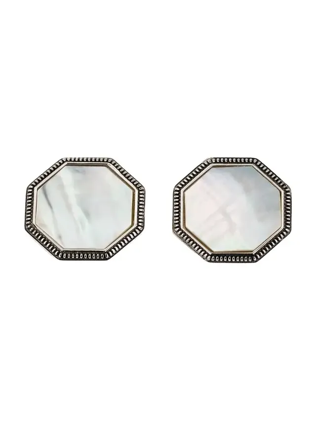 Jan Leslie Men's Octagon Mother-Of-Pearl Cufflinks