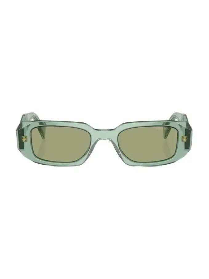 Mirrored Rectangle Acetate Logo Sunglasses