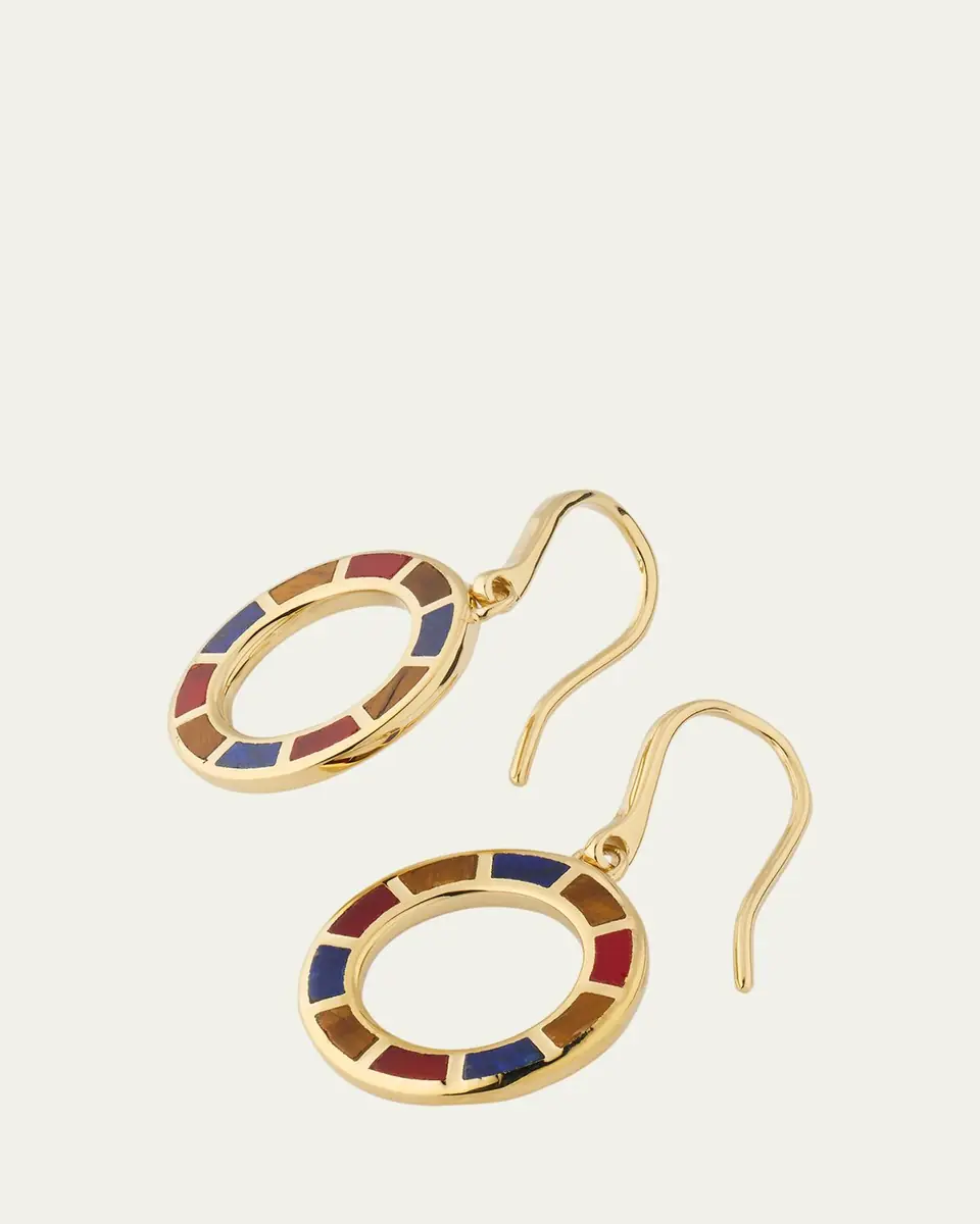 Jan Leslie 18K Gold Plated Dash Circle Drop Earrings | Thumbnail 4