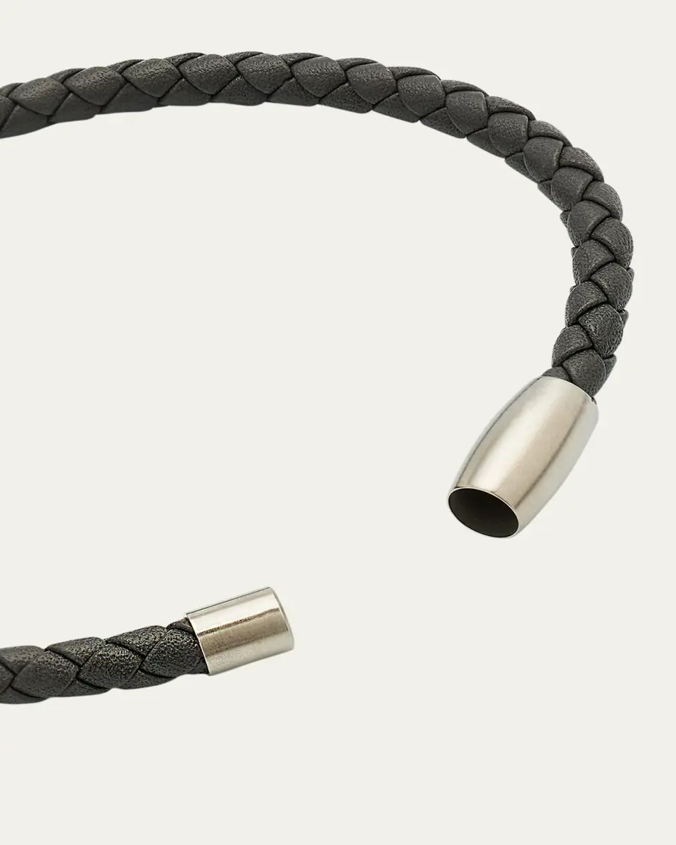 Jan Leslie Men's Woven Leather Bracelet | Thumbnail 4