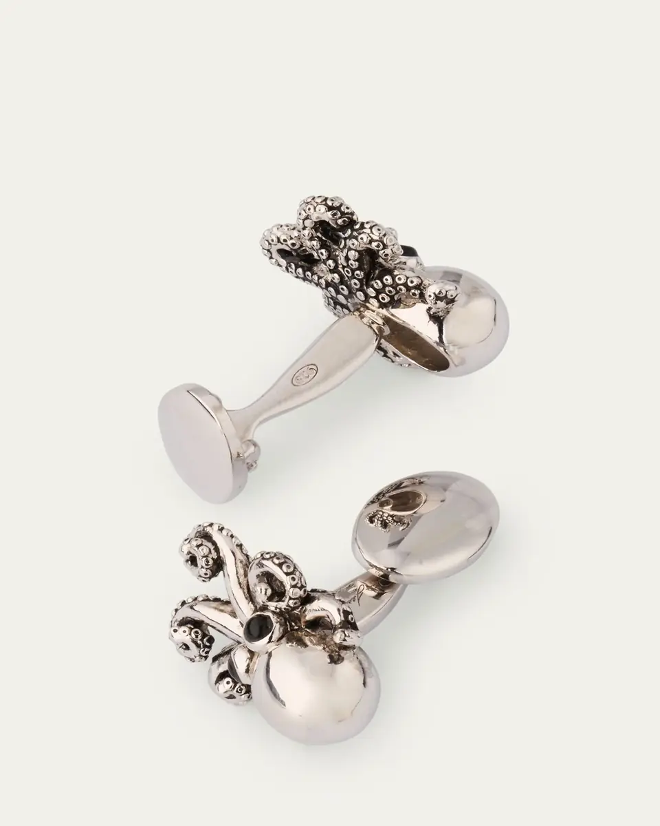 Jan Leslie Men's Sterling Silver Octopus Cufflinks | Thumbnail 4