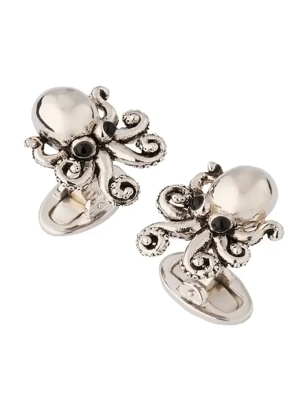 Jan Leslie Men's Sterling Silver Octopus Cufflinks