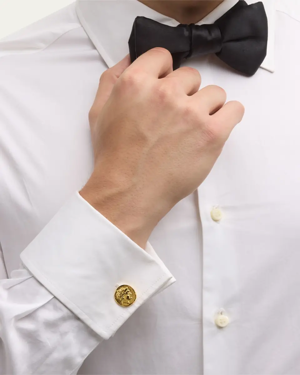 Jan Leslie Men's 18K Gold Vermeil Coin Cufflinks | Thumbnail 2