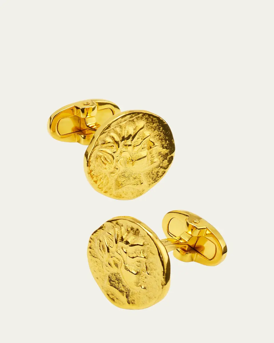 Jan Leslie Men's 18K Gold Vermeil Coin Cufflinks | Thumbnail 4