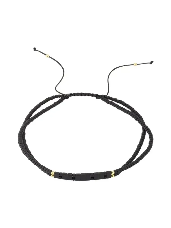 Jan Leslie Men's Glass Micro-Bead Pull Cord Bracelet
