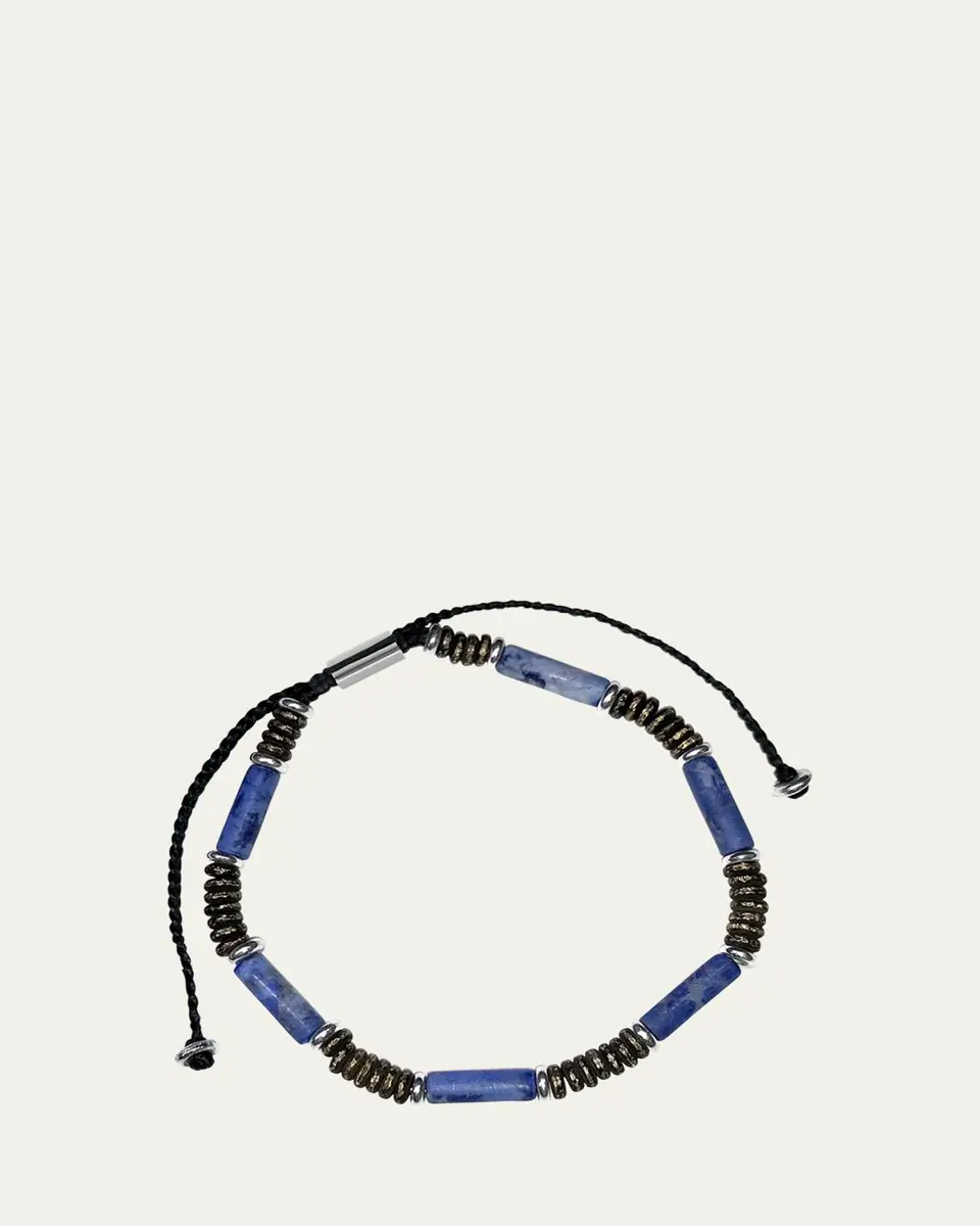 Jan Leslie Men's Cylinder Gemstone Beaded Bracelet | Thumbnail 3