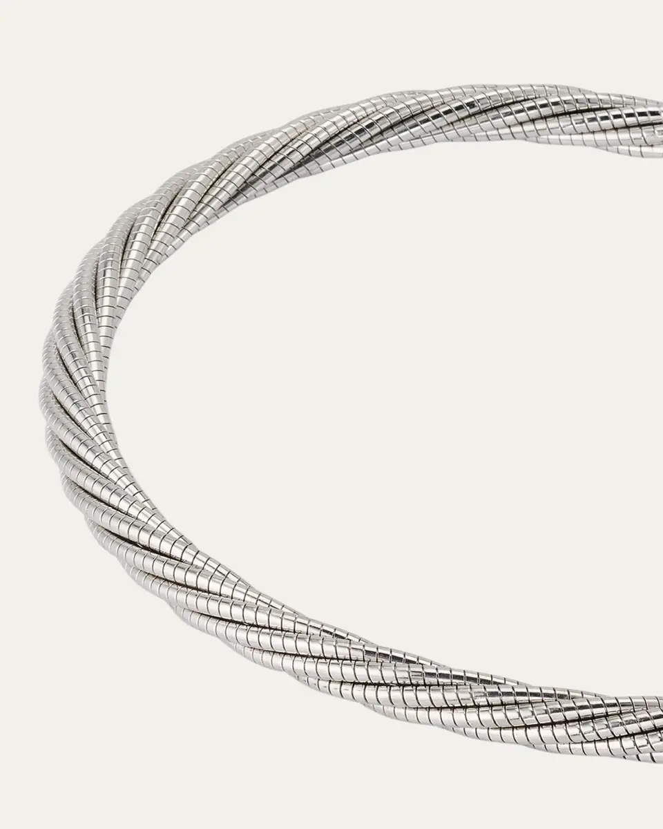 Jan Leslie Men's Adjustable Sterling Silver and Stainless Steel Twisted Cable Cuff Bracelet | Thumbnail 3