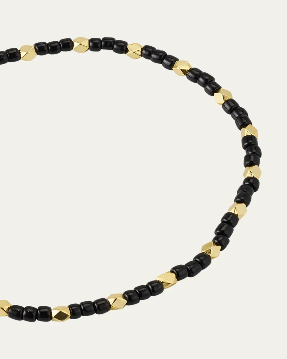 Jan Leslie Men's Gold-Tone Sterling Silver and Glass Beaded Pull Cord Bracelet | Thumbnail 3