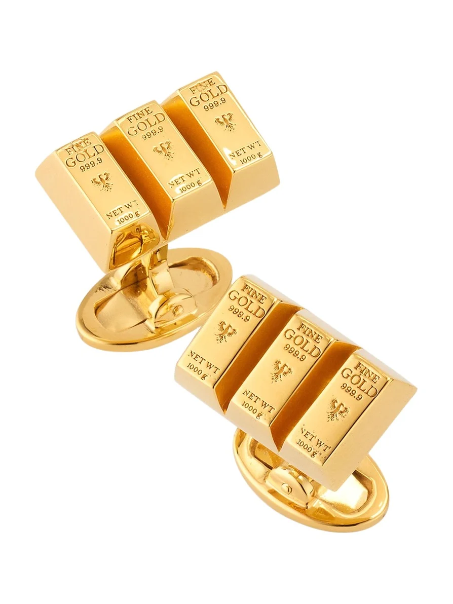 Jan Leslie Men's 18K Gold Vermeil Bullion Bar Cufflinks